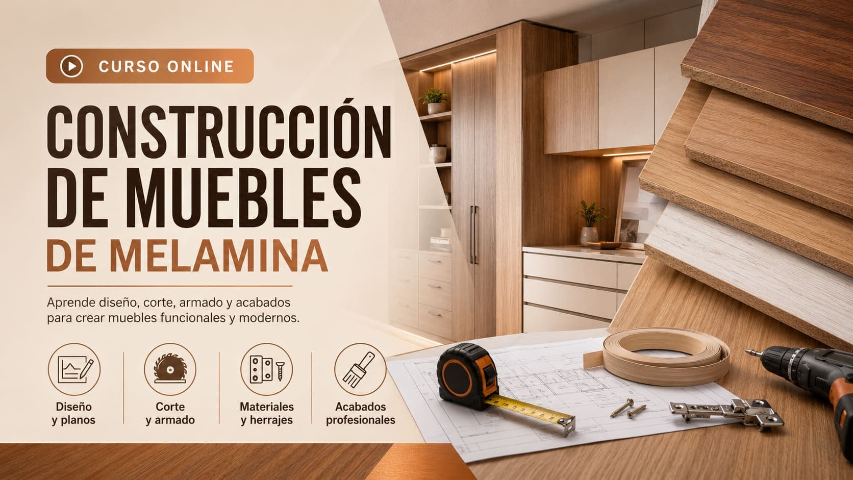 Curso Online de Construcción de Muebles de Melamina