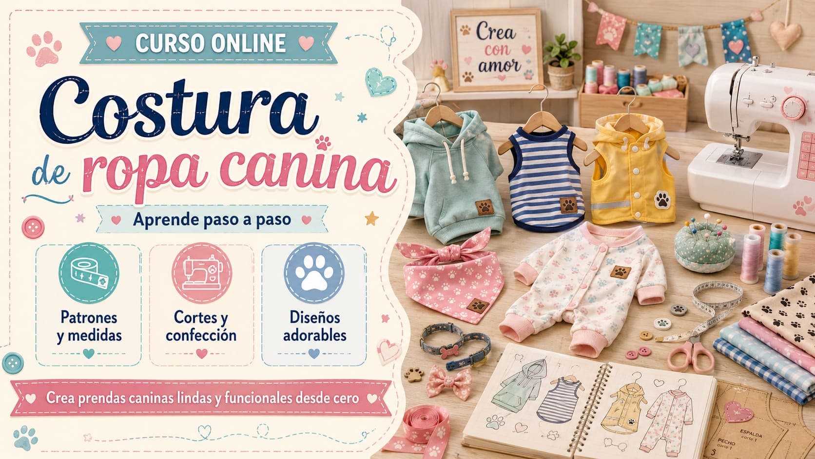 Curso Online de Costura de Ropa Canina