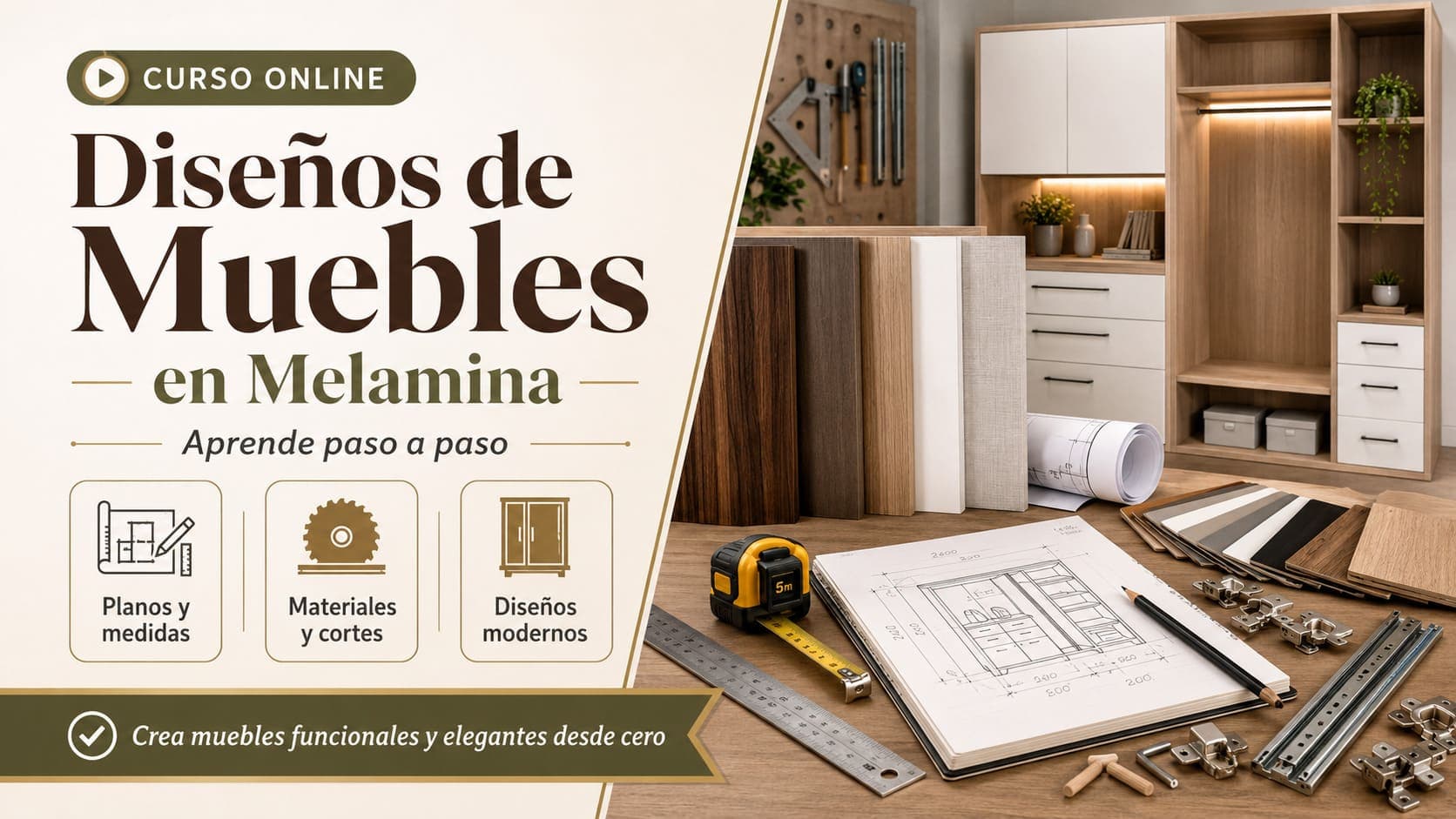 Curso Online de Diseños de Muebles en Melamina