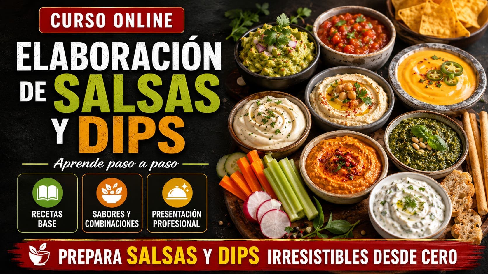 Curso Online de Elaboración de Salsas y Dips