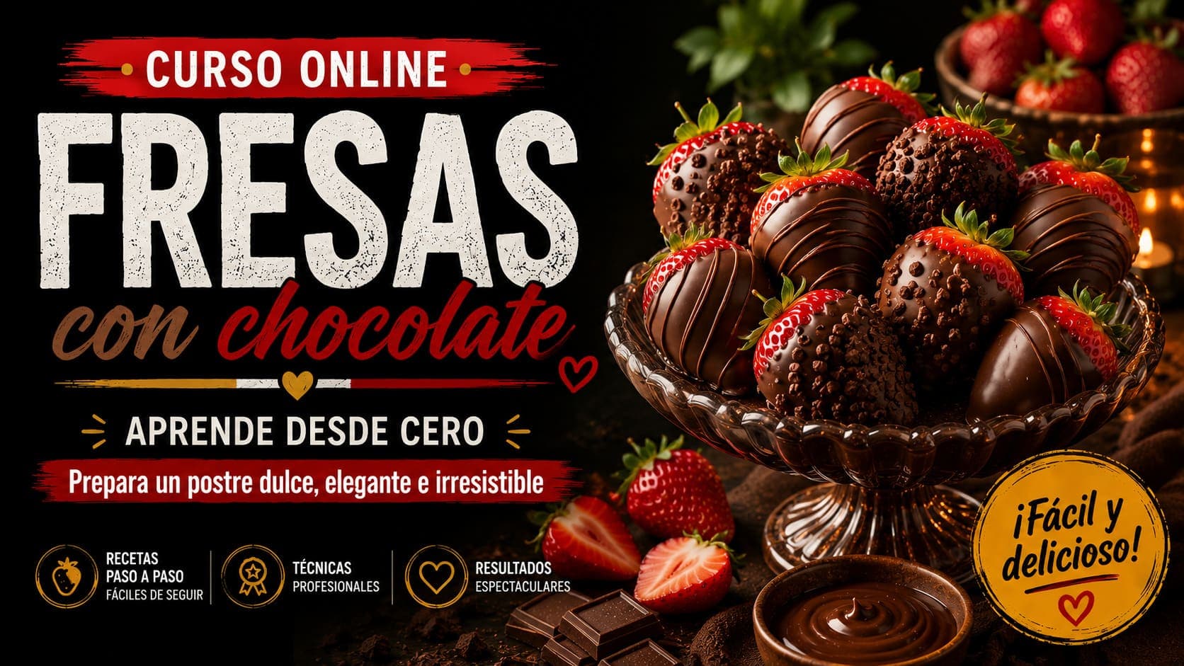 Curso Online de Fresas con Chocolate