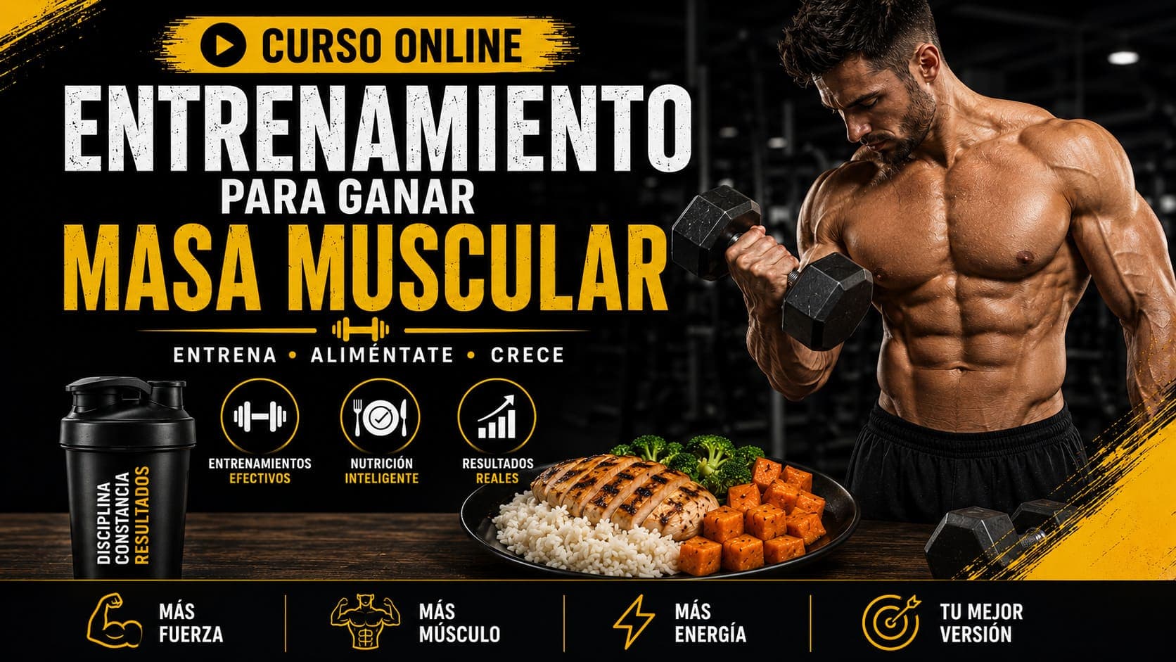 Curso Online Entrenamiento para ganar Masa Muscular
