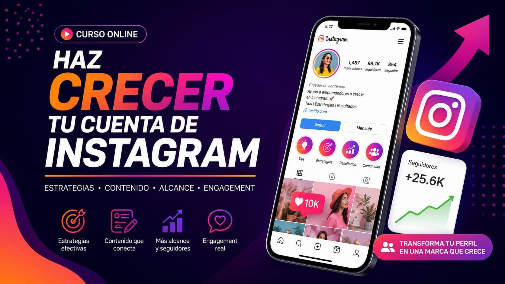 Curso Online Haz Crecer tu cuenta de Instagram